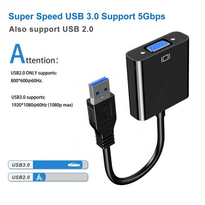 Convertisseur vidéo multi-affichage USB 3.0 à VGA Adaptateur pour PC Moniteur portable Projecteur HDTV 1