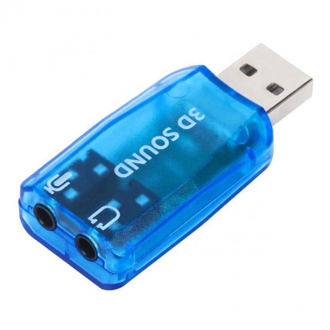 Plug and Play 5.1 Microphone 3D externe Studio stéréo Audio Interface USB Adaptateur de carte son avec casque 3,5 mm 2