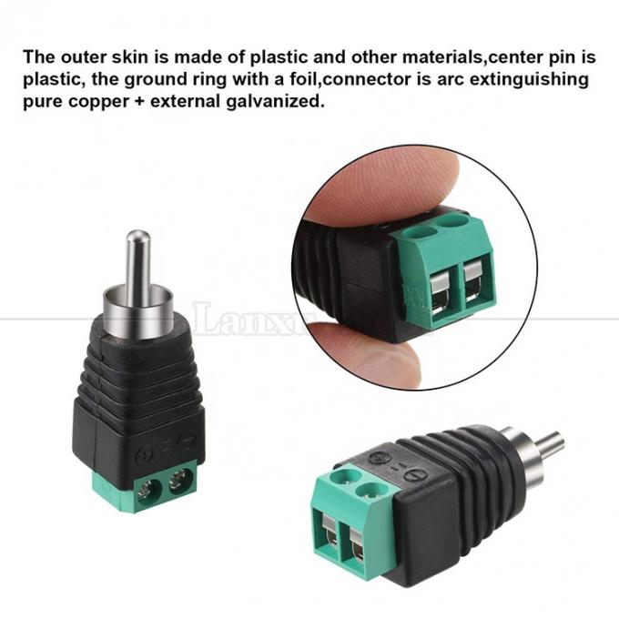 RCA Femme mâle à vis terminal AV phono sans soudure connecteur câble convertisseur adaptateur audio 1