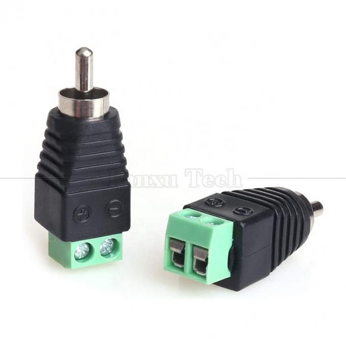 RCA Femme mâle à vis terminal AV phono sans soudure connecteur câble convertisseur adaptateur audio 2
