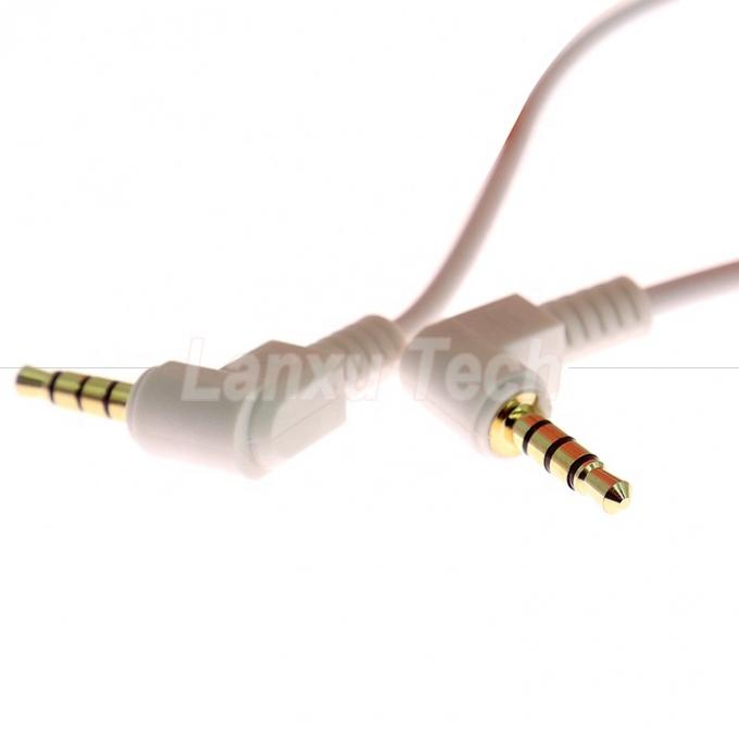 Angle de 90 degrés homme à homme 3,5 mm 3 4 pôles TRS TRRS mono microphone stéréo audio jack adaptateur de patch câble pour casque 1