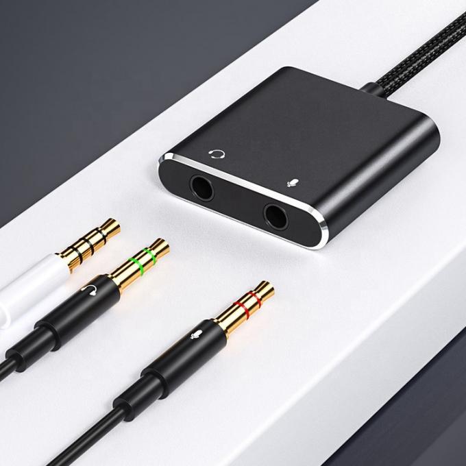 Plug and Play Audio Mic Studio Casque USB Adaptateur de carte de son externe pour ordinateur portable 2