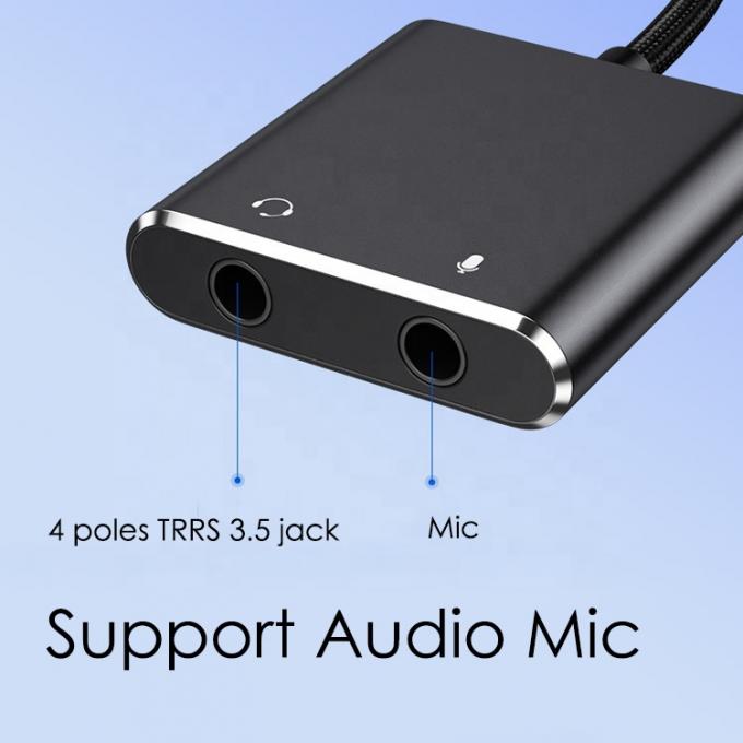 Plug and Play Audio Mic Studio Casque USB Adaptateur de carte de son externe pour ordinateur portable 1
