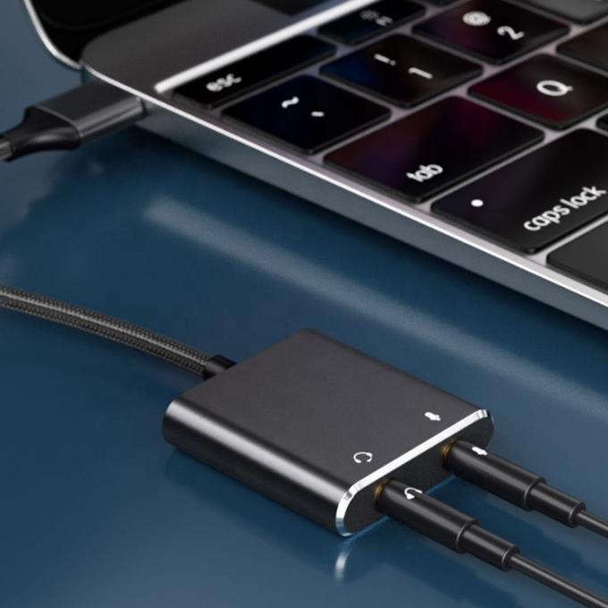 Plug and Play Audio Mic Studio Casque USB Adaptateur de carte de son externe pour ordinateur portable 3