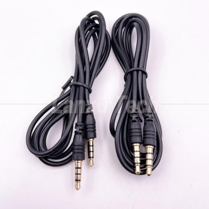 Stock homme à homme 3,5 mm 4 pôles jack stéréo microphone câble d'extension audio pour écouteur haut-parleur d'ordinateur 0