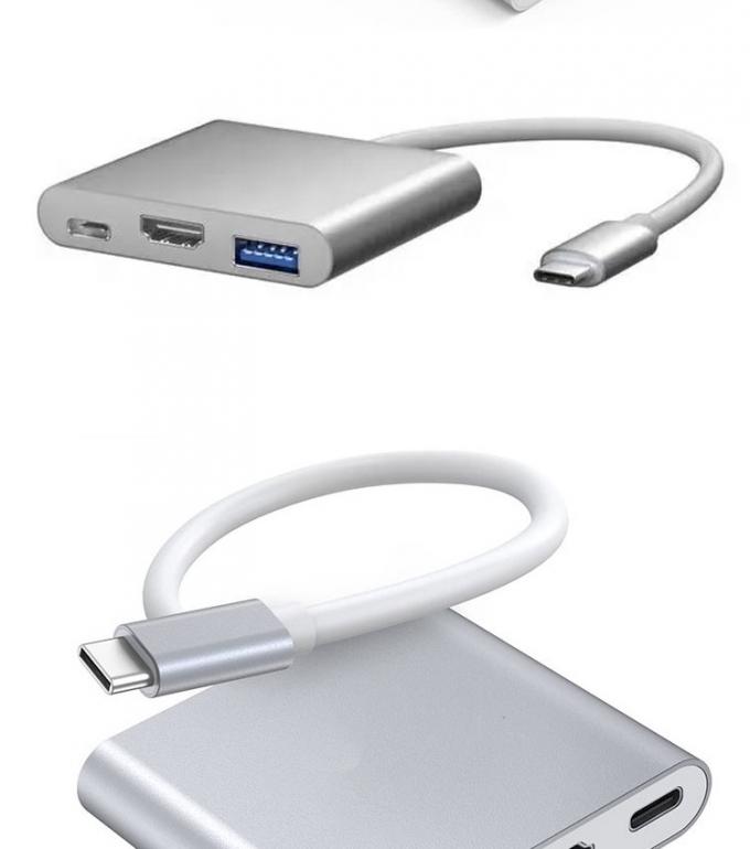 3 en 1 PD Chargement 4K 1080P Adaptateur USB de type C OTG 5
