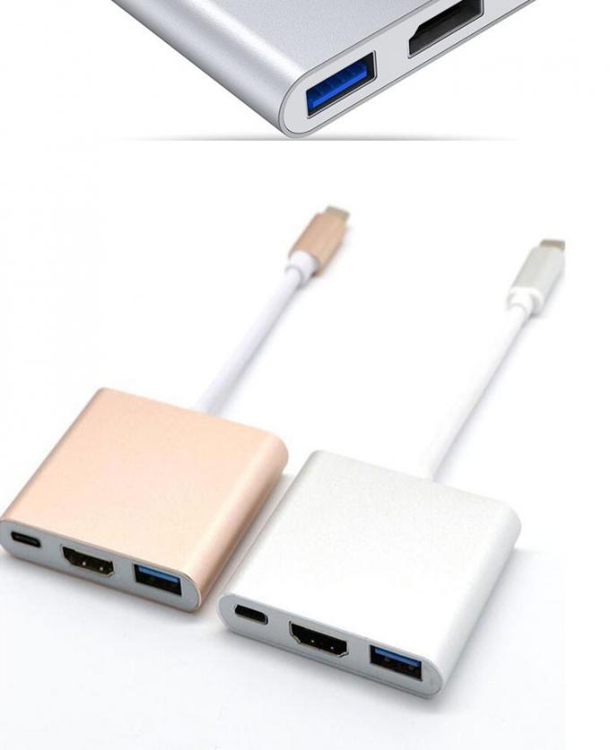 3 en 1 PD Chargement 4K 1080P Adaptateur USB de type C OTG 6
