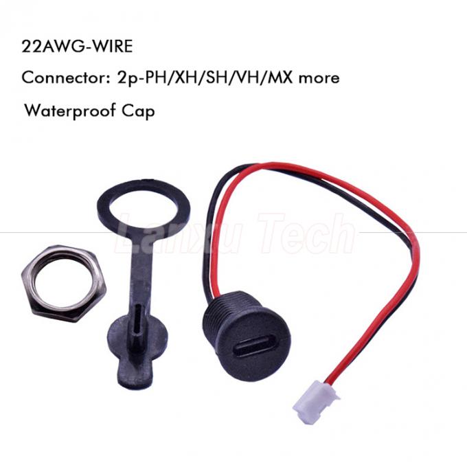 Capsule étanche USB de type C prise de prise féminine à 2 broches PH 2.0 XH 2.54 SH1.0 VH ZH MX câble de connecteur 0