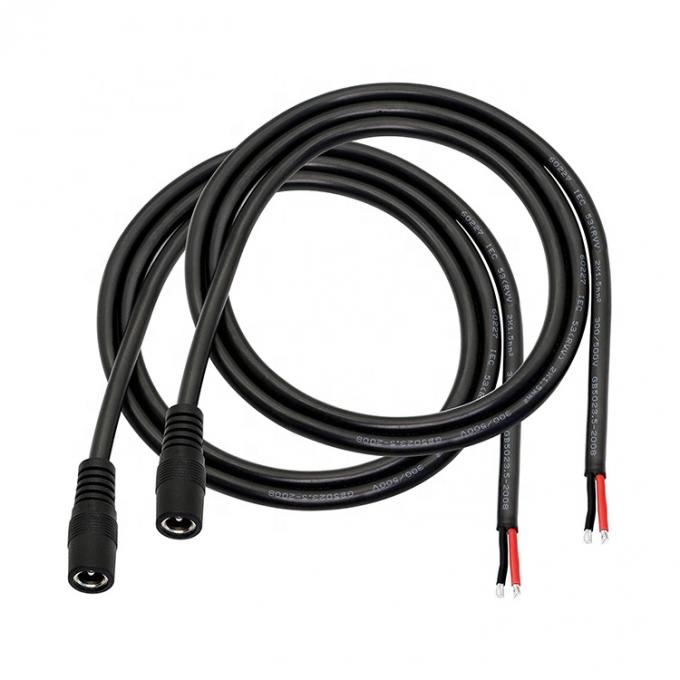 12V 24V Jack d'alimentation en courant continu 2.1x5.5mm Connecteur à fûts de prise mâle femelle pour ouvrir le câble d'alimentation en courant continu Pigtail 1
