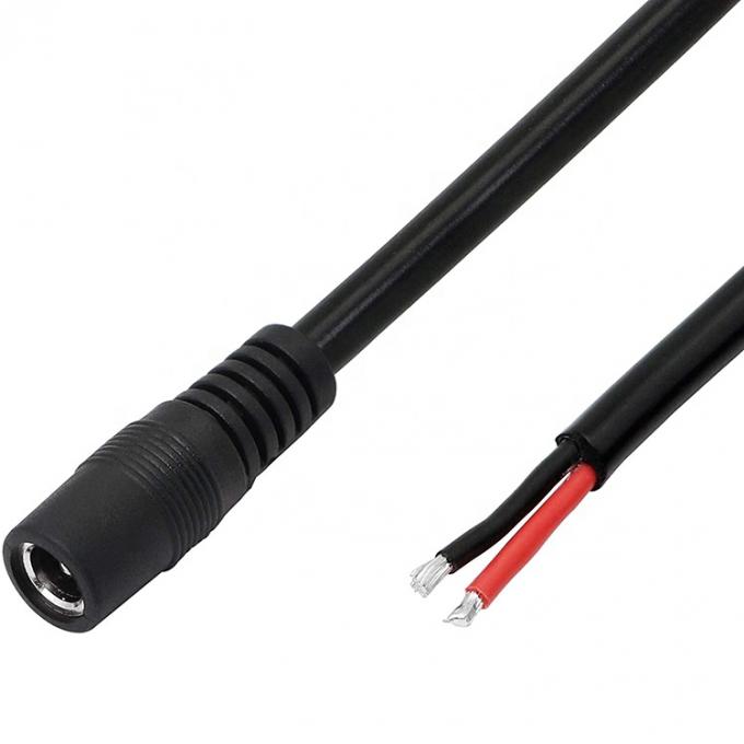 12V 24V Jack d'alimentation en courant continu 2.1x5.5mm Connecteur à fûts de prise mâle femelle pour ouvrir le câble d'alimentation en courant continu Pigtail 3