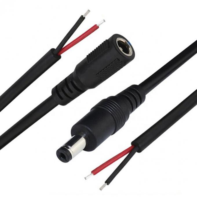 12V 24V Jack d'alimentation en courant continu 2.1x5.5mm Connecteur à fûts de prise mâle femelle pour ouvrir le câble d'alimentation en courant continu Pigtail 7