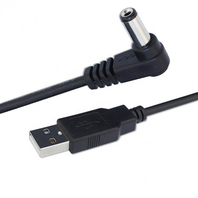 USB personnalisé de type mâle à angle droit 5,5 x 2,1 mm 2,5 3,5 1,35 connecteur mâle câble CC 3