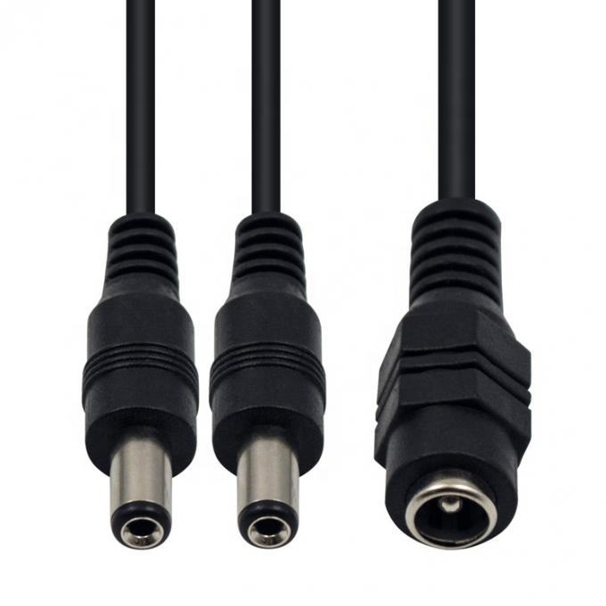 1 à 2 façons 1 Femme à 2 Homme 5.5x2.1 mm câble de séparation d'alimentation en continu pour caméra de vidéosurveillance 4
