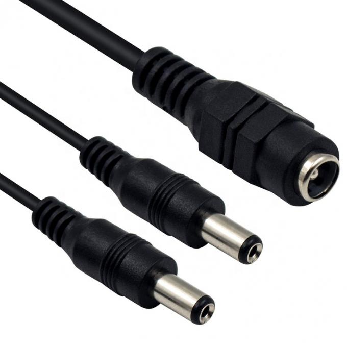 1 à 2 façons 1 Femme à 2 Homme 5.5x2.1 mm câble de séparation d'alimentation en continu pour caméra de vidéosurveillance 3