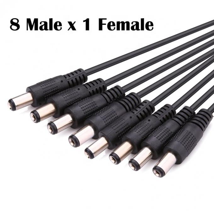 1 à 8 voies 1 Femme à 8 mâles 5.5x2.1 mm câble de séparation d'alimentation en continu pour caméra de vidéosurveillance bande LED 2