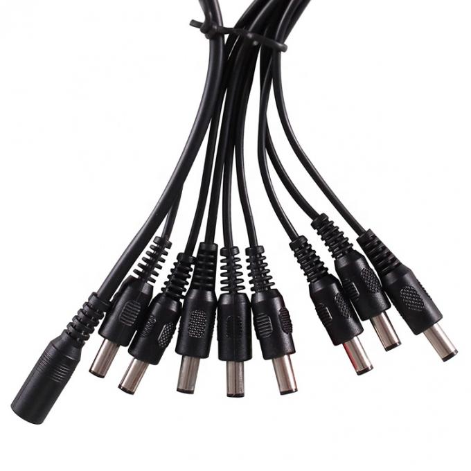 1 à 8 voies 1 Femme à 8 mâles 5.5x2.1 mm câble de séparation d'alimentation en continu pour caméra de vidéosurveillance bande LED 5