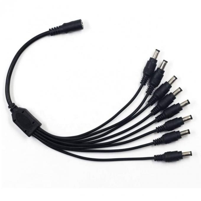 1 à 8 voies 1 Femme à 8 mâles 5.5x2.1 mm câble de séparation d'alimentation en continu pour caméra de vidéosurveillance bande LED 6