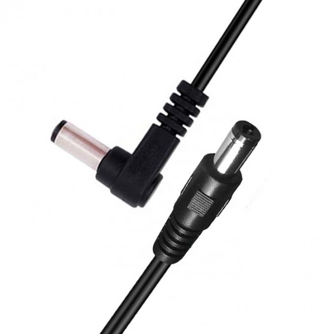 90 degrés angle droit mâle à mâle droit 5,5x2,1 mm Jack à baril câble d'extension de courant continu 4