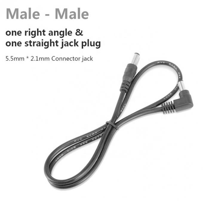 90 degrés angle droit mâle à mâle droit 5,5x2,1 mm Jack à baril câble d'extension de courant continu 3