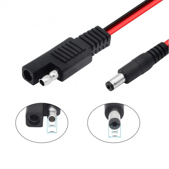 14AWG DC Plug 5,5x2,1 mm Connecteurs mâles à SAE 2 broches Cable d'extension pour panneau solaire RV automobile 2