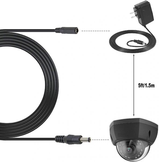 Homme à femme 5,52x1 5,5x2,5 3,5x1,35 4,0x1,7 mm câble d'extension de courant continu pour caméra de vidéosurveillance lumière LED 5