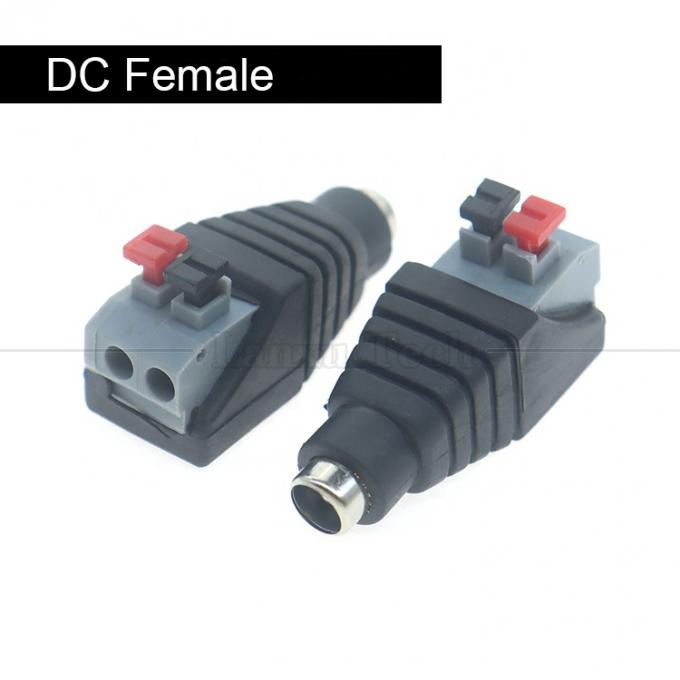 Appuyez sur le bouton sans soudure DC 5,5 * 2,1 mm mâle femelle jack à 2p connexion de câble connecteur de câble adaptateur d'alimentation pour la caméra à bande LED 0