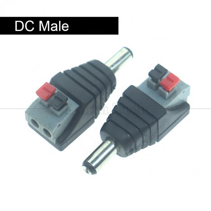 Appuyez sur le bouton sans soudure DC 5,5 * 2,1 mm mâle femelle jack à 2p connexion de câble connecteur de câble adaptateur d'alimentation pour la caméra à bande LED 1