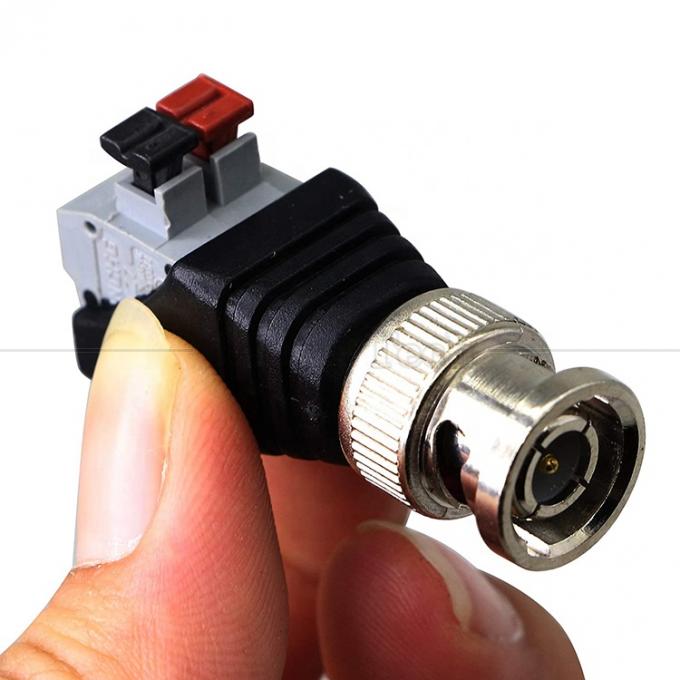 Terminal à vis sans soudure 2 broche Appuyez sur le bouton BNC Connecteur masculin Femme Adaptateur d'alimentation pour caméra de vidéosurveillance 1