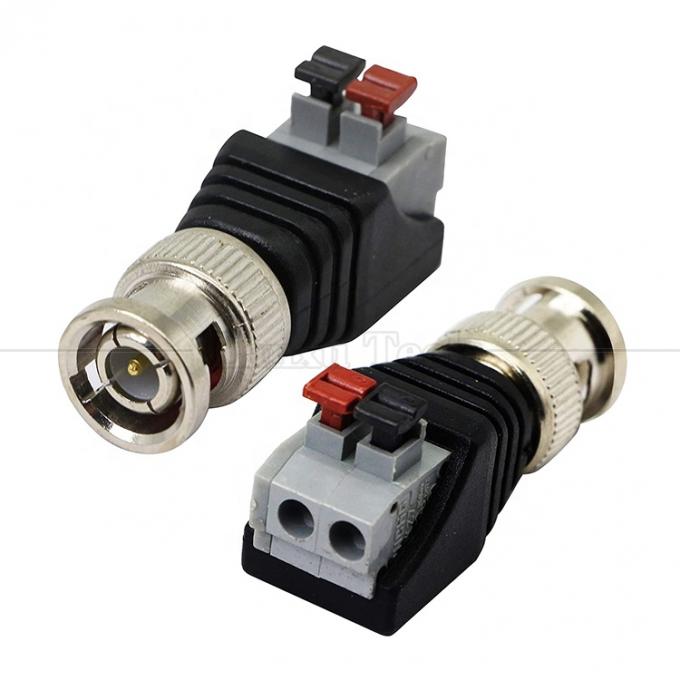Terminal à vis sans soudure 2 broche Appuyez sur le bouton BNC Connecteur masculin Femme Adaptateur d'alimentation pour caméra de vidéosurveillance 4