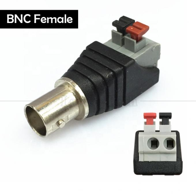 Terminal à vis sans soudure 2 broche Appuyez sur le bouton BNC Connecteur masculin Femme Adaptateur d'alimentation pour caméra de vidéosurveillance 5