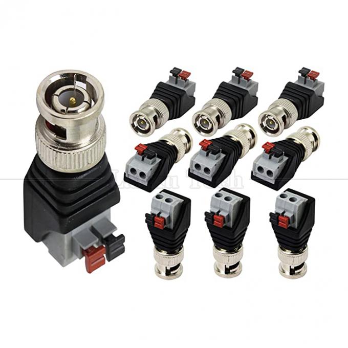 Terminal à vis sans soudure 2 broche Appuyez sur le bouton BNC Connecteur masculin Femme Adaptateur d'alimentation pour caméra de vidéosurveillance 6