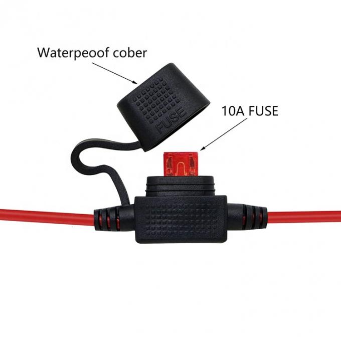 10A Fuse DC Jack 5.5x2.1mm à SAE câble d'extension de prise électrique pour le chargeur de panneau solaire de moto 2