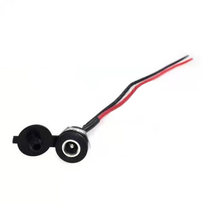 Panneau monté en filetage DC Socket Femme Jack 5,5x2,1 mm à 2 fils Open Pigtail End Cable 2