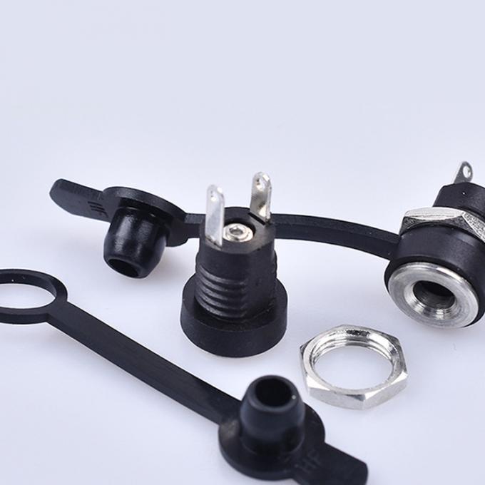 Panneau monté en filetage DC Socket Femme Jack 5,5x2,1 mm à 2 fils Open Pigtail End Cable 4