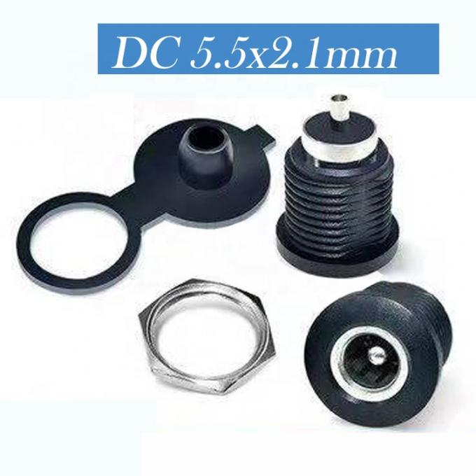 Panneau monté en filetage DC Socket Femme Jack 5,5x2,1 mm à 2 fils Open Pigtail End Cable 6