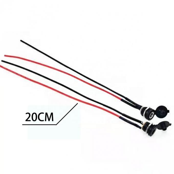 Panneau monté en filetage DC Socket Femme Jack 5,5x2,1 mm à 2 fils Open Pigtail End Cable 7