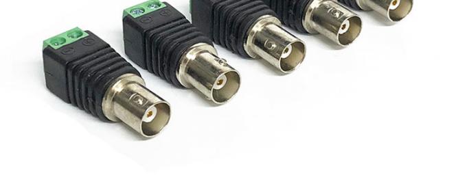 Terminal à vis sans soudure BNC Adaptateur de connecteur féminin mâle pour le moniteur vidéo de caméra de vidéosurveillance 4
