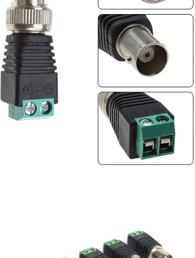Terminal à vis sans soudure BNC Adaptateur de connecteur féminin mâle pour le moniteur vidéo de caméra de vidéosurveillance 3
