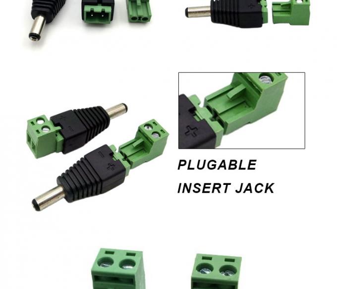 Insert sans soudure mâle femelle 2,1 x 5,5 mm Jack DC Connecteur de prise électrique Adaptateur de borne pour caméra de vidéosurveillance LED 1