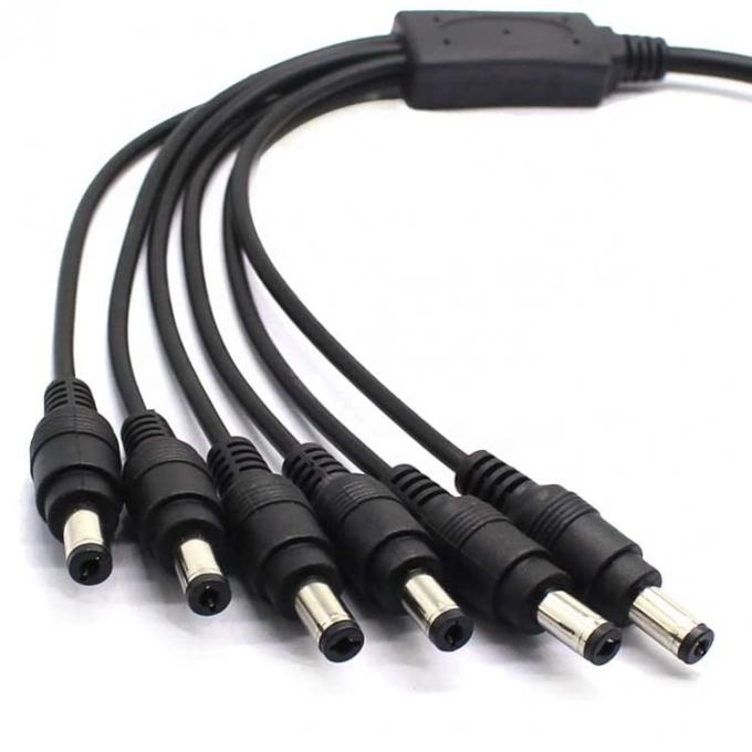 1 à 6 façons 1 Femme à 6 Homme 5.5x2.1 mm câble de séparation d'alimentation en courant continu pour caméra de vidéosurveillance bande LED 2