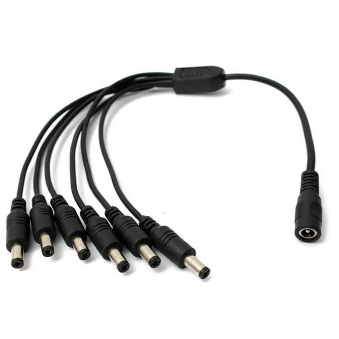 1 à 6 façons 1 Femme à 6 Homme 5.5x2.1 mm câble de séparation d'alimentation en courant continu pour caméra de vidéosurveillance bande LED 5