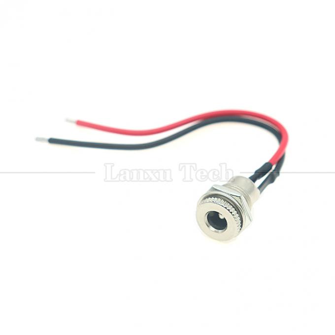 10cm 18AWG 5A Panneau monté DC 099 prise féminine 5.5x2.1mm 2.5mm Connecteur à filetage métallique pour ouvrir les fils en conserve 7