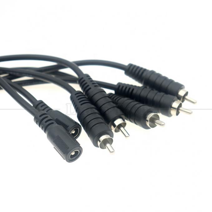 RCA Masculin à courant continu 5.5x2.5mm 5.5x2.1mm Femme Jack à baril de prise 12V câble d'alimentation à pédale en courant continu 0