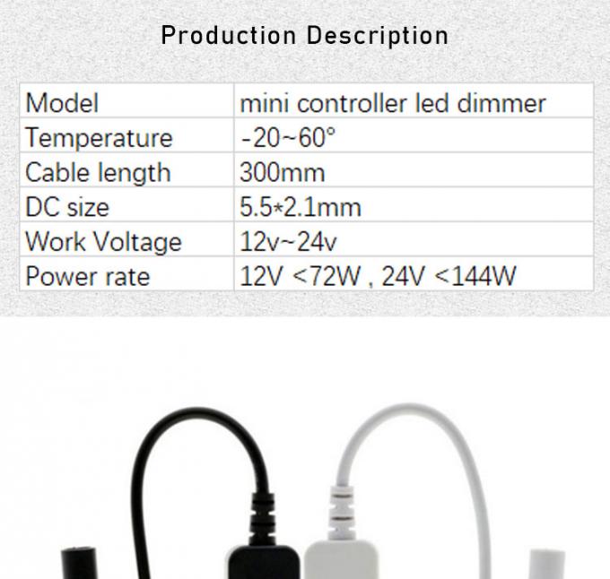 Contrôleur tactile 12v 24v mâle à femelle DC 5,5x2,1 mm allumé et éteint Commutateur de gradation pour lampes à LED 0