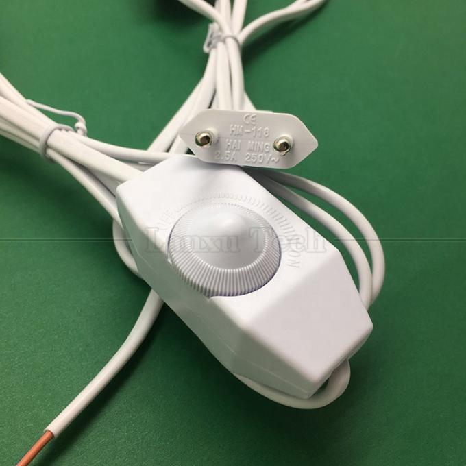 1.8m EU Plug ON OFF LED Dimmer Controller Adapter câble d'extension de courant alternatif pour lampe de table 3