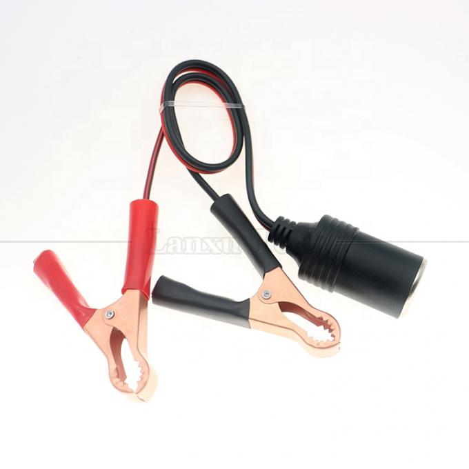 12V batterie clip d'alligator à la voiture allume-cigare femme prise adaptateur câble d'alimentation 3