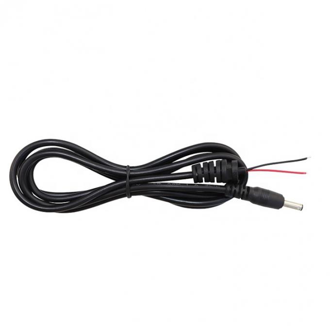 CUSTOM DC Barrel Jack mâle 2.1X5.5mm à dépouillé fil d'étain en ferraille queue de porc câble à l'extrémité nue avec SR Grommet 4