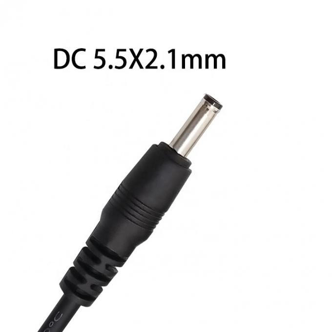 CUSTOM DC Barrel Jack mâle 2.1X5.5mm à dépouillé fil d'étain en ferraille queue de porc câble à l'extrémité nue avec SR Grommet 3