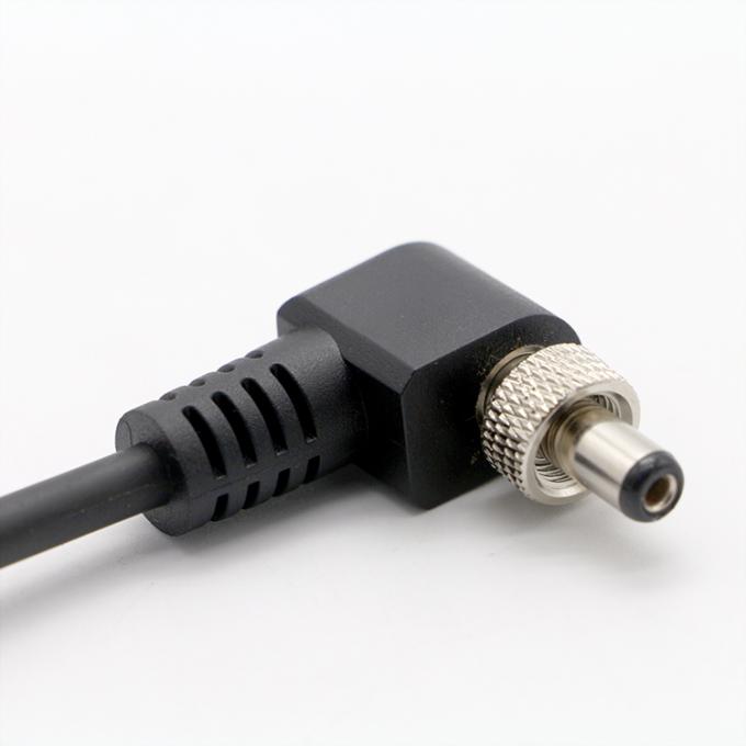 Fermeture à vis OEM 90 degrés angle droit 5V 12V mâle à femelle 5.5x2.1mm 5.5X2.5mm câble d'alimentation CC 2