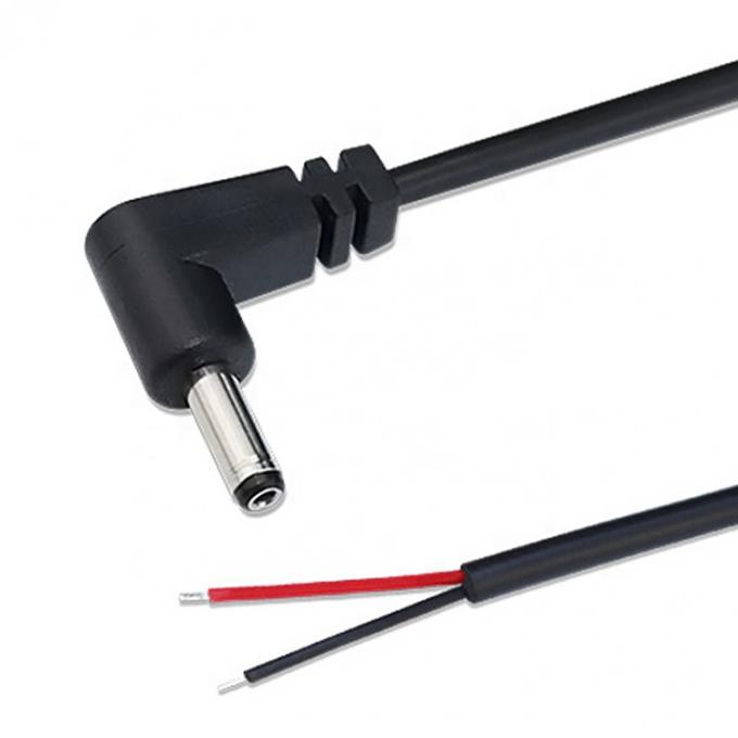 90 degrés angle droit DC Jack 5,5x2,1 mm 5,5x2,5 mm 1,35x3,5 mm à ouvrir le fil de fin de câble de queue de cochon 2